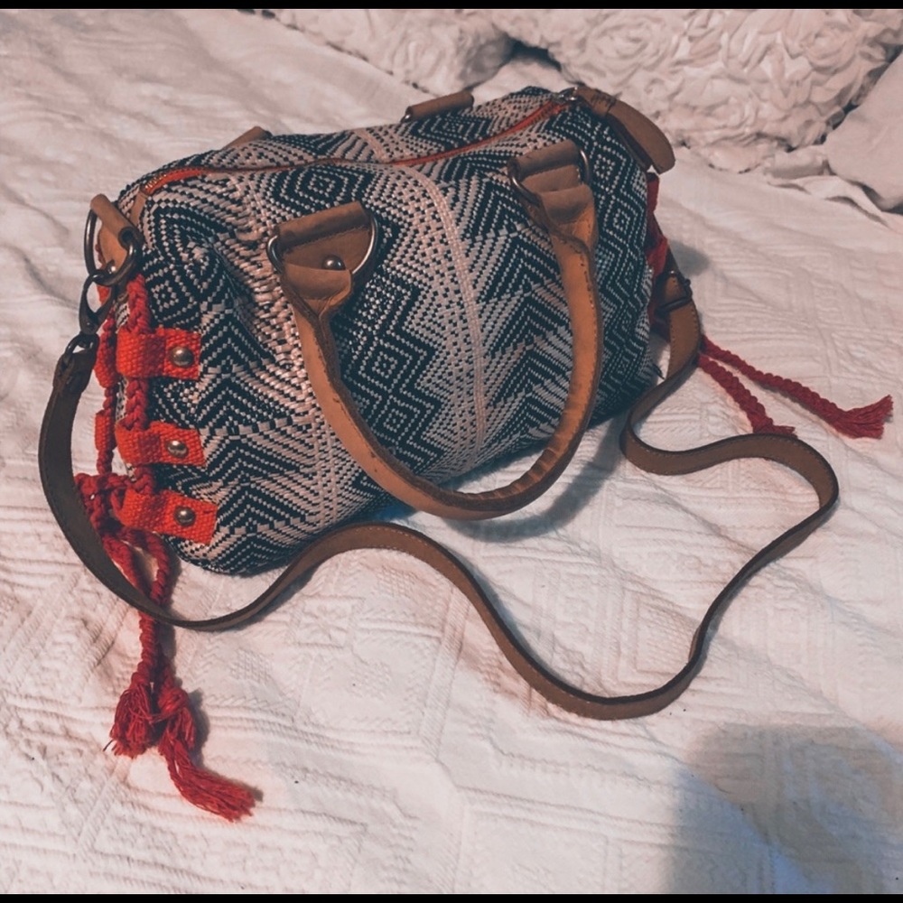 Stylish Black and Red Crossbody Bag